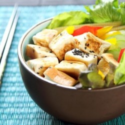 Salade avec tofu mariné...